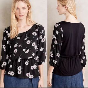 EUC Deletta Wished Blooms top-black